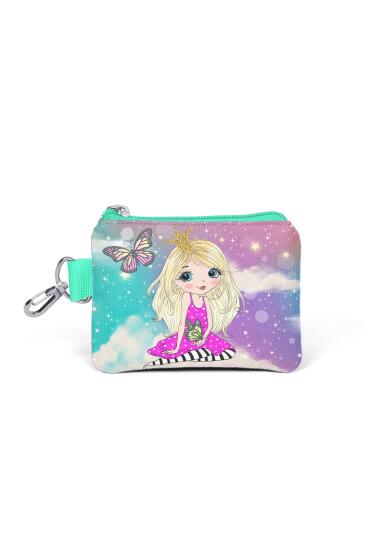 Coral High Kids Pembe Su Yeşili Unicornlu Kız Desenli Bozuk Para Çantası 21833 