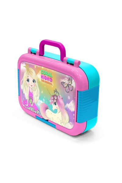 Coral High Kids Pembe Su Yeşili Unicornlu Kız Desenli Paslanmaz Çelik Beslenme Kabı 39246 - 4