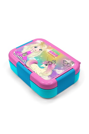 Coral High Kids Pembe Su Yeşili Unicornlu Kız Desenli Paslanmaz Çelik Beslenme Kabı 39246 - 2