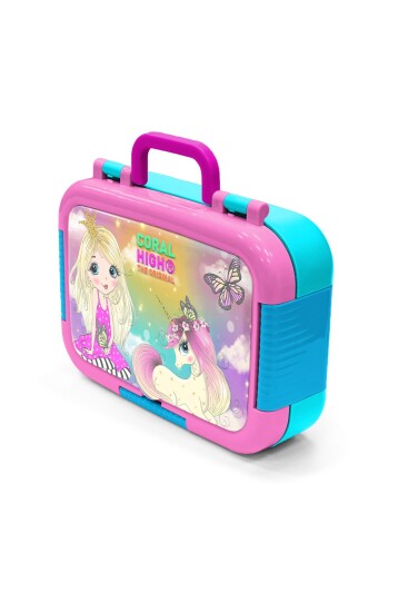 Coral High Kids Pembe Su Yeşili Unicornlu Kız Desenli Paslanmaz Çelik Beslenme Kabı 39246 - 4