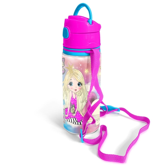 Coral High Kids Pembe Su Yeşili Unicornlu Kız Desenli Pipetli Alüminyum Matara 600 ml 11945 - 4