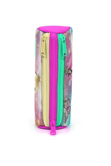 Coral High Kids Pembe Su Yeşili Unicornlu Kız Desenli Üç Bölmeli Kalem Çantası 22033 - 2