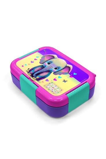 Coral High Kids Pembe Turkuaz Fil Desenli Paslanmaz Çelik Beslenme Kabı 39334 - 2