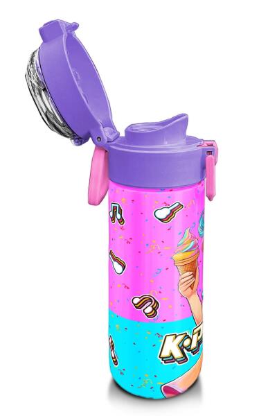 Coral High Kids Pembe Turkuaz K-Pop Desenli Pipetli ve Direkt İçim Çelik Termos 500 ml 31865 - 6