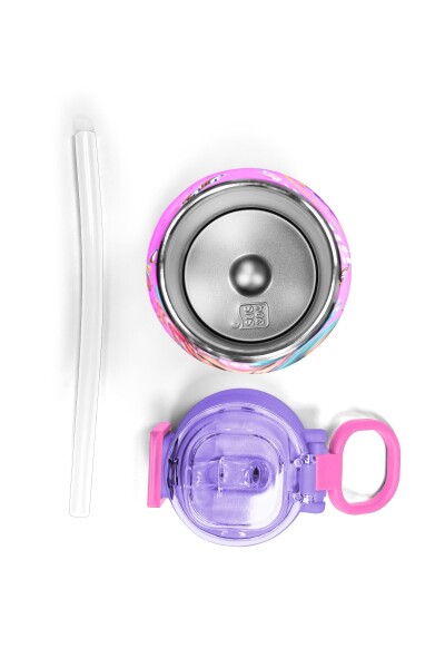 Coral High Kids Pembe Turkuaz K-Pop Desenli Pipetli ve Direkt İçim Çelik Termos 500 ml 31865 - 7