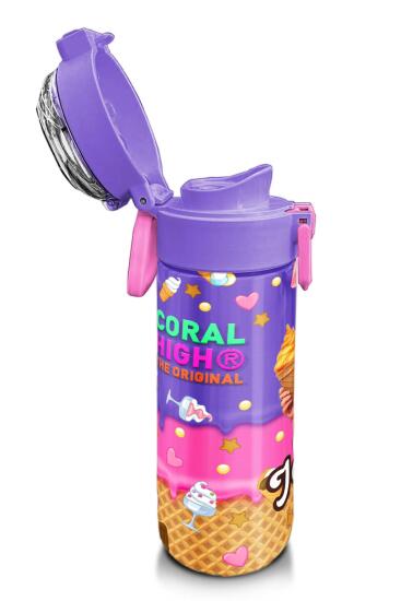 Coral High Kids Pembe Turkuaz K-Pop Desenli Pipetli ve Direkt İçim Çelik Termos 500 ml 31989 - 6