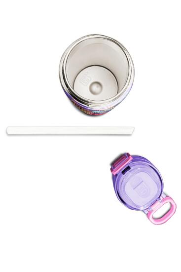 Coral High Kids Pembe Turkuaz K-Pop Desenli Pipetli ve Direkt İçim Çelik Termos 500 ml 31989 - 7