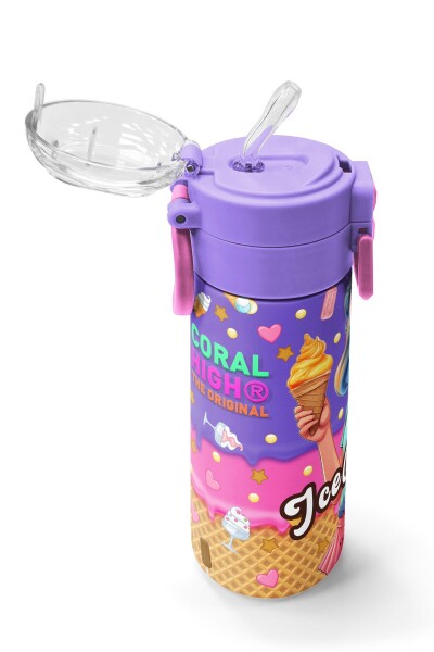 Coral High Kids Pembe Turkuaz K-Pop Desenli Pipetli ve Direkt İçim Çelik Termos 500 ml 31989 - 5