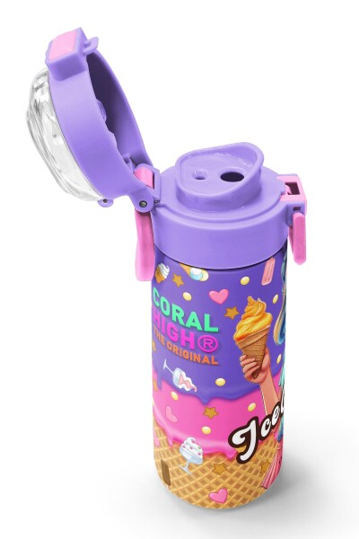 Coral High Kids Pembe Turkuaz K-Pop Desenli Pipetli ve Direkt İçim Çelik Termos 500 ml 31989 - 6