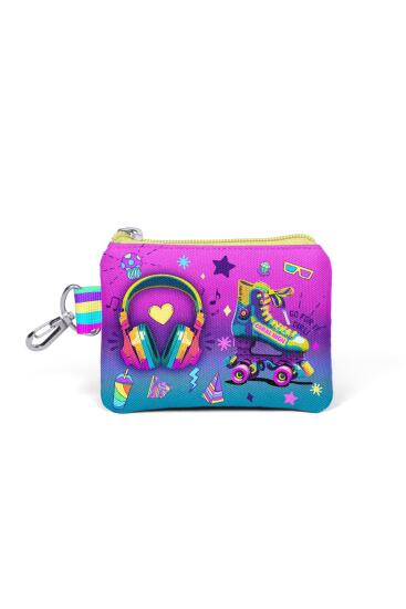 Coral High Kids Pembe Turkuaz Kulaklık Paten Desenli Bozuk Para Çantası 21883 - Coral High KIDS