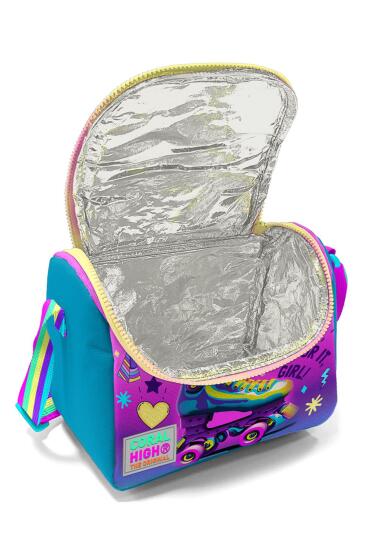 Coral High Kids Pembe Turkuaz Kulaklık Paten Desenli Çekçekli 3'lü Çanta Seti SET0123954 - 3