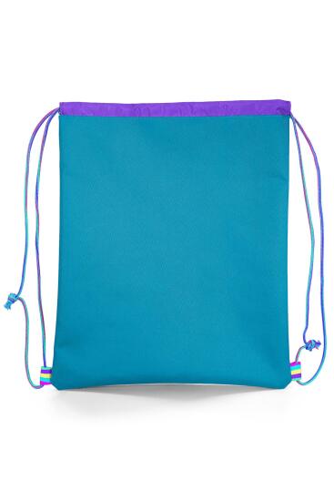 Coral High Kids Pembe Turkuaz Kulaklık Paten Desenli İpli Büzgülü Sırt Çantası 12647 - 3