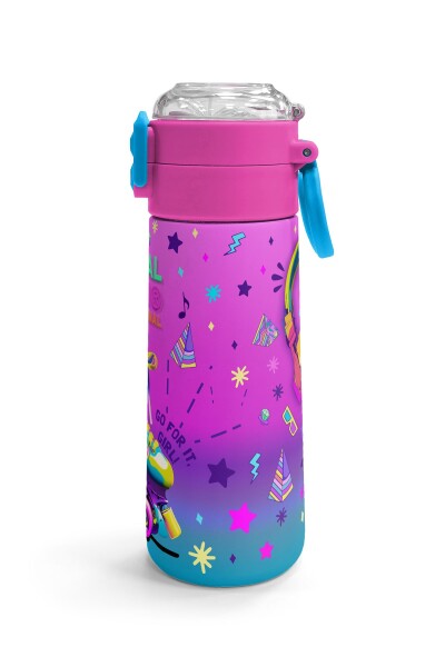 Coral High Kids Pembe Turkuaz Kulaklık Paten Desenli Pipetli ve Direkt İçim Çelik Termos 500 ml 31955 - 3