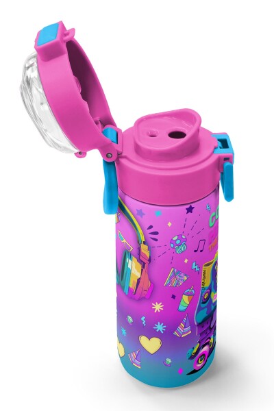 Coral High Kids Pembe Turkuaz Kulaklık Paten Desenli Pipetli ve Direkt İçim Çelik Termos 500 ml 31955 - 6