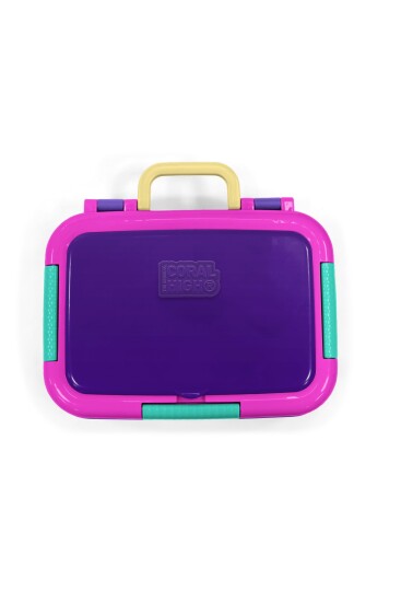 Coral High Kids Mor Pembe Desenli Paslanmaz Çelik Beslenme Kabı 39350 - 5