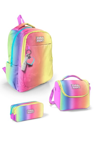 Coral High Kids Renk Geçişli Desenli 3’lü Okul Çanta Seti SET0123668 - 1