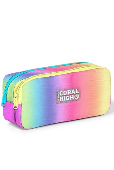 Coral High Kids Renk Geçişli Desenli İki Bölmeli Kalem Çantası 22143 - Coral High KIDS