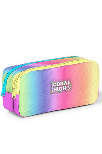 Coral High Kids Renk Geçişli Desenli İki Bölmeli Kalem Çantası 22143 - 1
