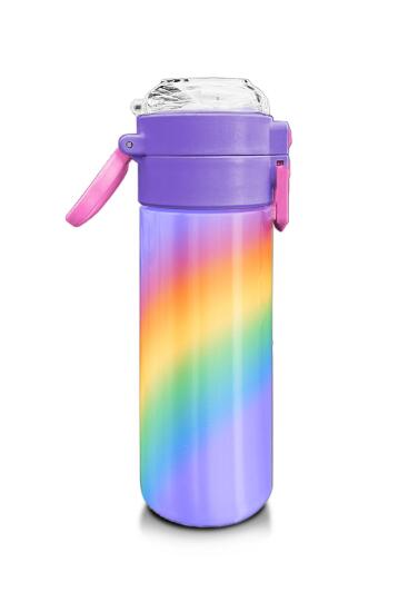 Coral High Kids Renk Geçişli Desenli Pipetli ve Direkt İçim Çelik Termos 500 ml 31863 - 2