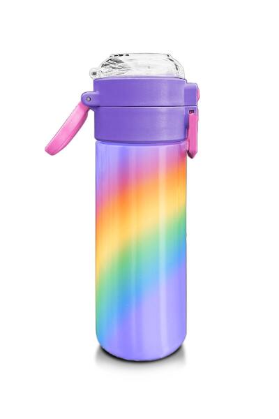 Coral High Kids Renk Geçişli Desenli Pipetli ve Direkt İçim Çelik Termos 500 ml 31863 - 2