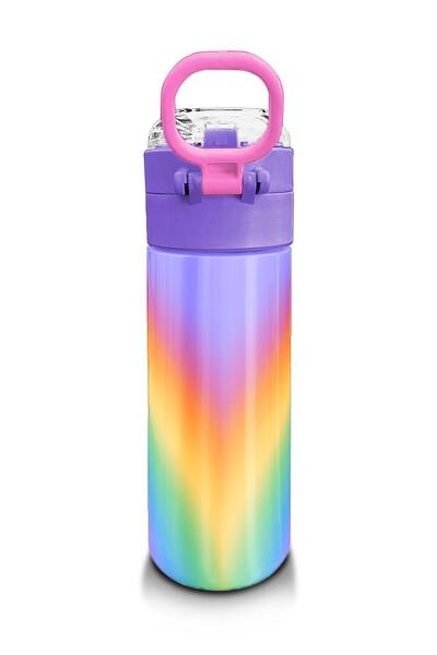 Coral High Kids Renk Geçişli Desenli Pipetli ve Direkt İçim Çelik Termos 500 ml 31863 - 3