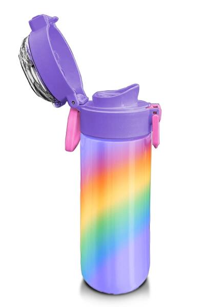 Coral High Kids Renk Geçişli Desenli Pipetli ve Direkt İçim Çelik Termos 500 ml 31863 - 6