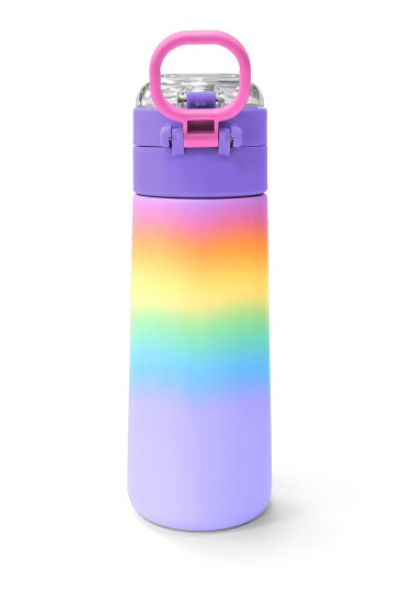 Coral High Kids Renk Geçişli Desenli Pipetli ve Direkt İçim Çelik Termos 500 ml 31863 - 4