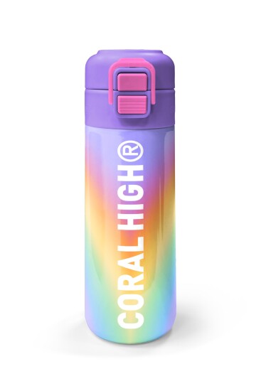 Coral High Kids Renk Geçişli Desenli Pipetli ve Direkt İçim Çelik Termos 500 ml 31863 - 4