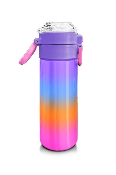 Coral High Kids Renk Geçişli Desenli Pipetli ve Direkt İçim Çelik Termos 500 ml 31875 - 2