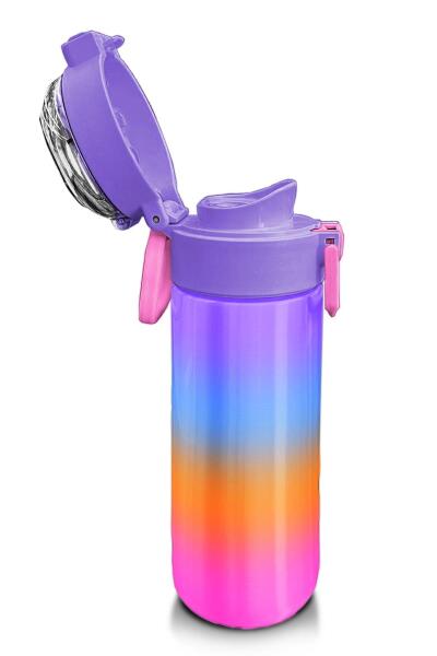 Coral High Kids Renk Geçişli Desenli Pipetli ve Direkt İçim Çelik Termos 500 ml 31875 - 6