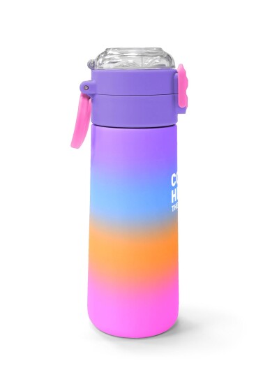 Coral High Kids Renk Geçişli Desenli Pipetli ve Direkt İçim Çelik Termos 500 ml 31875 - 2