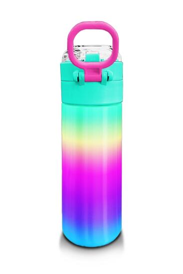 Coral High Kids Renk Geçişli Desenli Pipetli ve Direkt İçim Çelik Termos 500 ml 31924 - 3