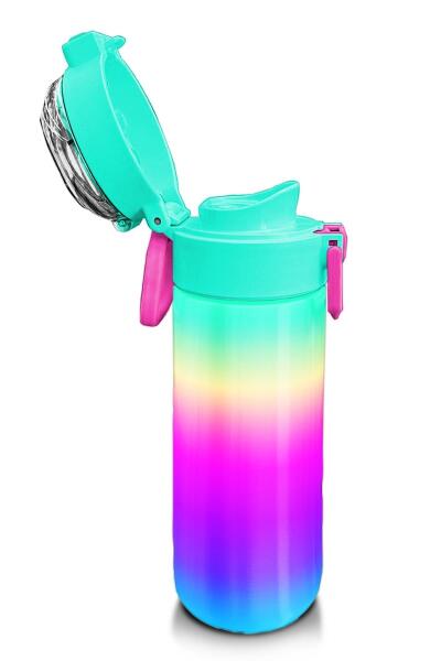 Coral High Kids Renk Geçişli Desenli Pipetli ve Direkt İçim Çelik Termos 500 ml 31924 - 6