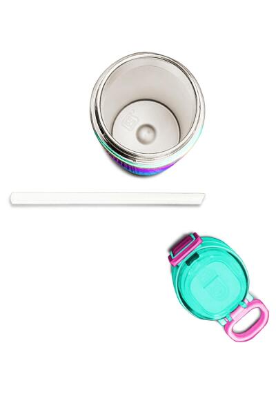 Coral High Kids Renk Geçişli Desenli Pipetli ve Direkt İçim Çelik Termos 500 ml 31924 - 7