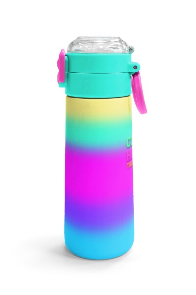 Coral High Kids Renk Geçişli Desenli Pipetli ve Direkt İçim Çelik Termos 500 ml 31924 - 3