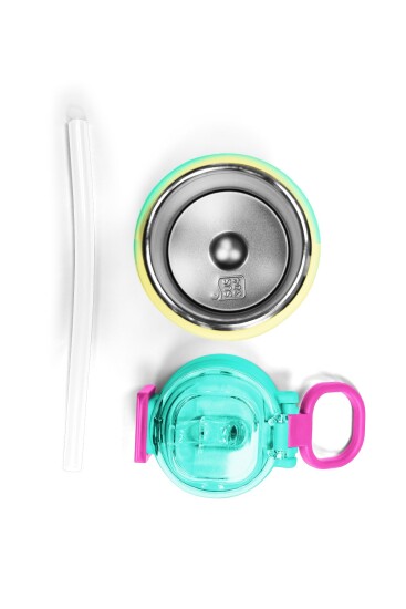 Coral High Kids Renk Geçişli Desenli Pipetli ve Direkt İçim Çelik Termos 500 ml 31924 - 7