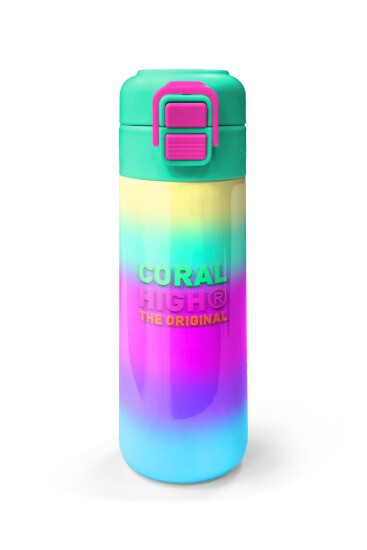 Coral High Kids Renk Geçişli Desenli Pipetli ve Direkt İçim Çelik Termos 500 ml 31924 - 4