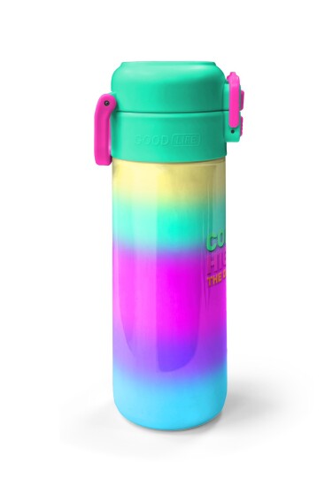 Coral High Kids Renk Geçişli Desenli Pipetli ve Direkt İçim Çelik Termos 500 ml 31924 - 5