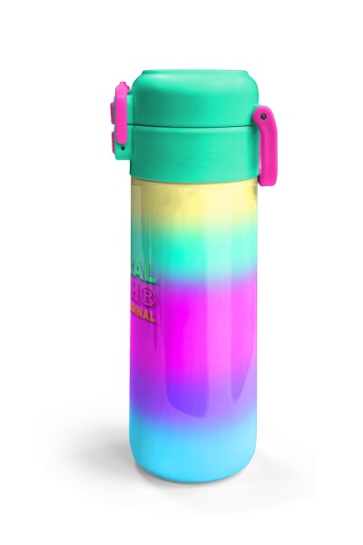 Coral High Kids Renk Geçişli Desenli Pipetli ve Direkt İçim Çelik Termos 500 ml 31924 - 6