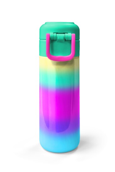 Coral High Kids Renk Geçişli Desenli Pipetli ve Direkt İçim Çelik Termos 500 ml 31924 - 7