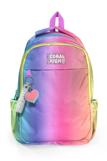 Coral High Kids Renk Geçişli Desenli Üç Bölmeli Okul Sırt Çantası 23668 - 5