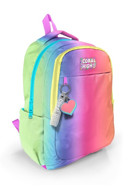 Coral High Kids Renk Geçişli Desenli Üç Bölmeli Okul Sırt Çantası 23668 - 1
