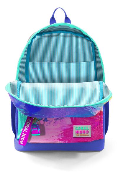 Coral High Kids Renkli Airbrush Desenli Desenli Dört Bölmeli Okul Sırt Çantası 23738 - 3