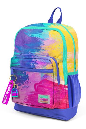 Coral High Kids Renkli Airbrush Desenli Desenli Dört Bölmeli Okul Sırt Çantası 23738 - 8