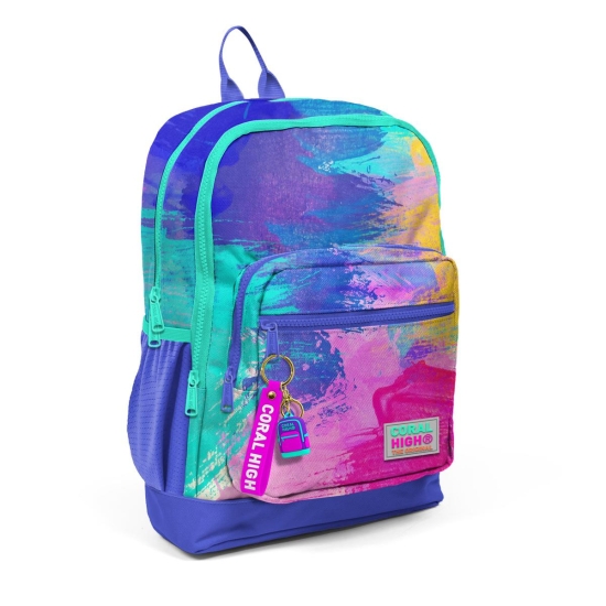 Coral High Kids Renkli Airbrush Desenli Dört Bölmeli USB'li Okul Sırt Çantası 23838 - 8