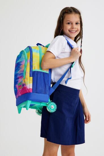 Coral High Kids Renkli Airbrush Desenli Üç Bölmeli Çekçekli Okul Sırt Çantası 23938 - 7