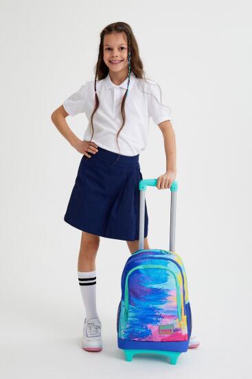 Coral High Kids Renkli Airbrush Desenli Üç Bölmeli Çekçekli Okul Sırt Çantası 23938 - 2