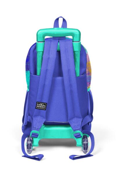 Coral High Kids Renkli Airbrush Desenli Üç Bölmeli Çekçekli Okul Sırt Çantası 23938 - 4