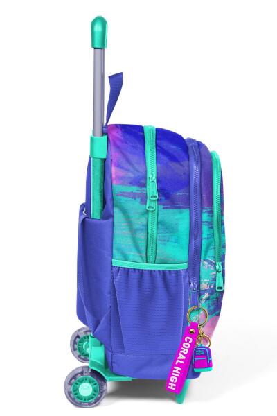 Coral High Kids Renkli Airbrush Desenli Üç Bölmeli Çekçekli Okul Sırt Çantası 23938 - 8