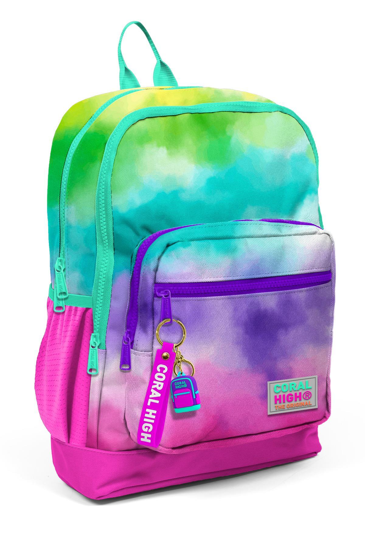 Coral High Kids Renkli Batik Desenli Dört Bölmeli Okul Sırt Çantası 23739